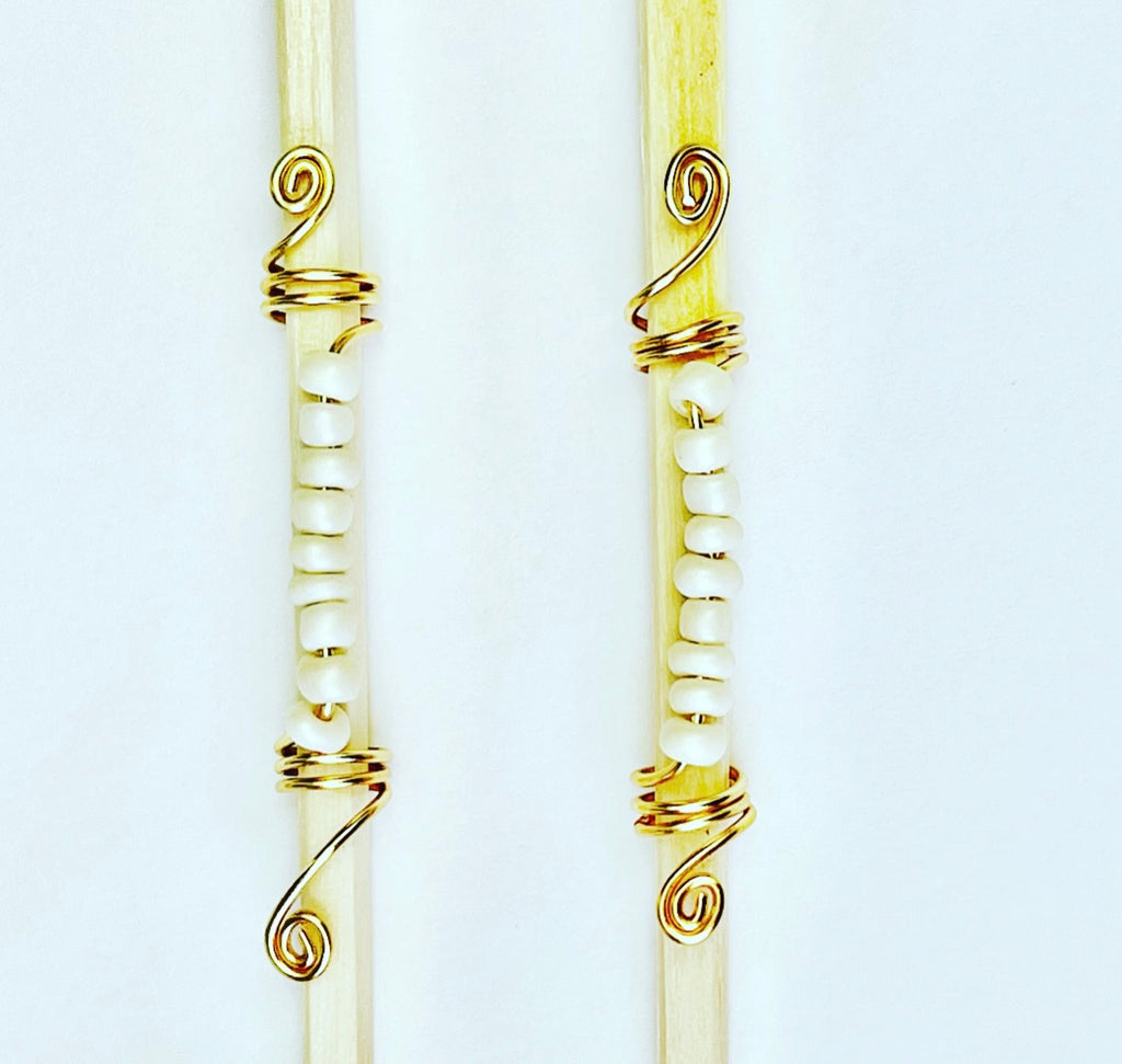 Off-White & Gold Loc Jewelry Set