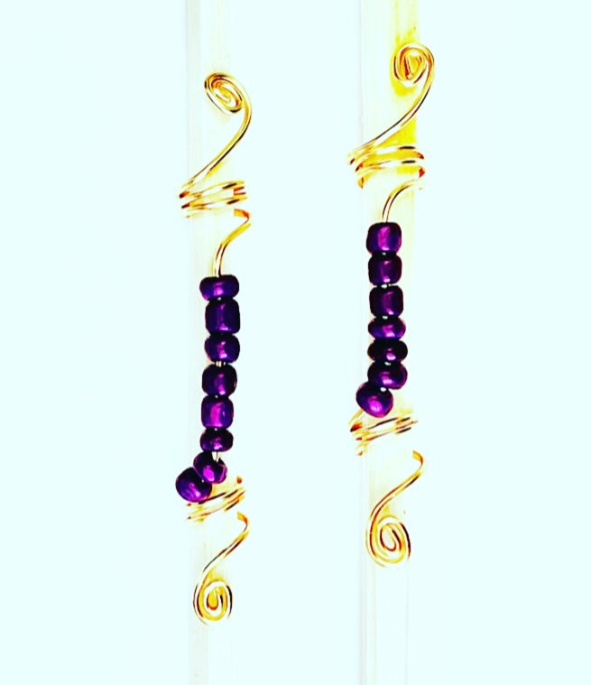 Purple Loc Jewelry Set