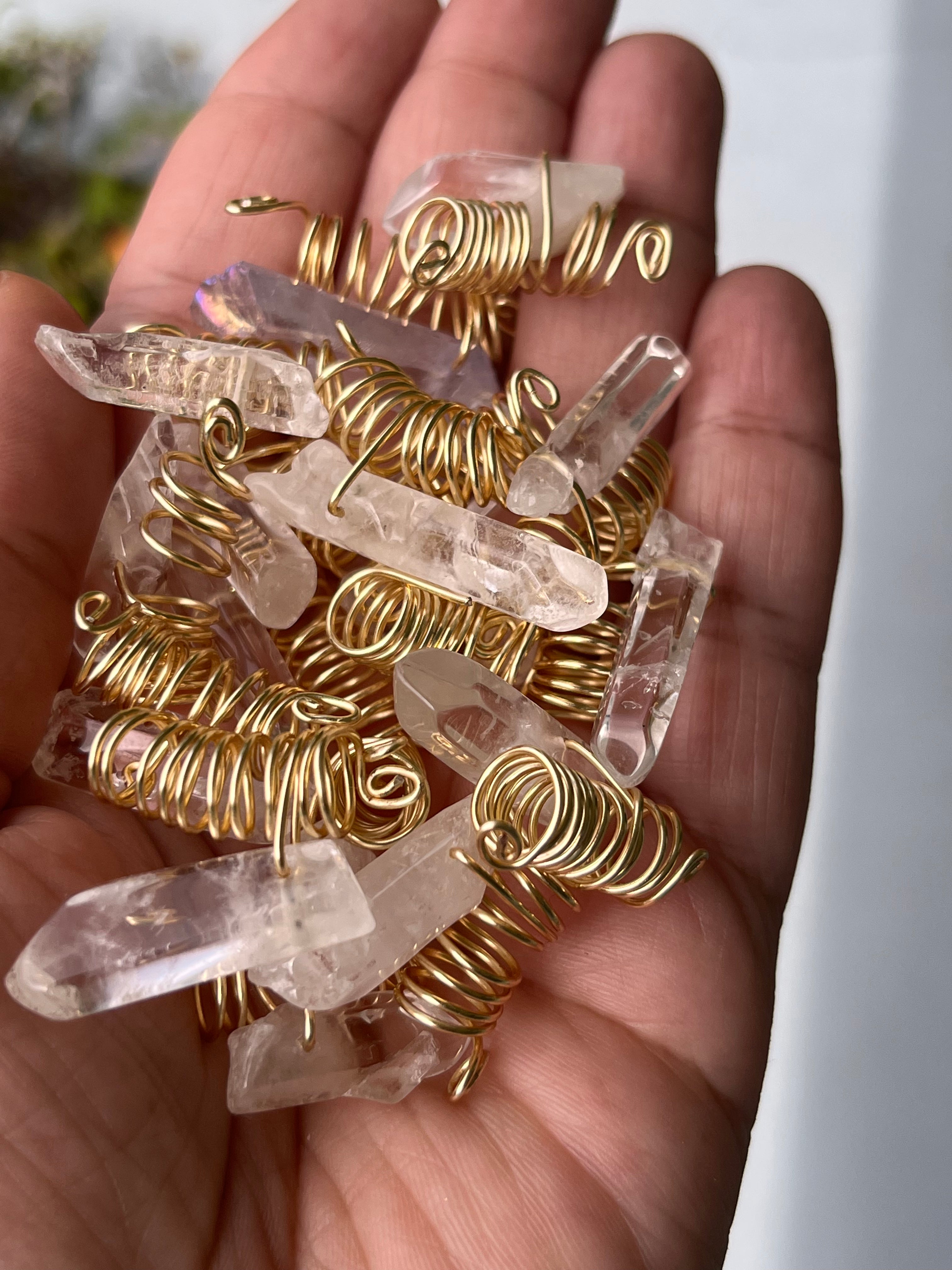 Chunky Quartz Loc Jewelry | Crystal Loc Jewelry – Crown Accents