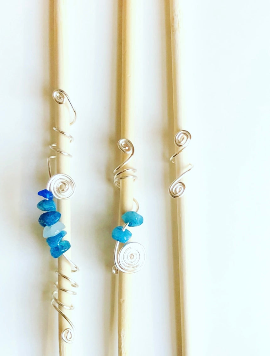 Blue Quartz Loc Jewelry Set