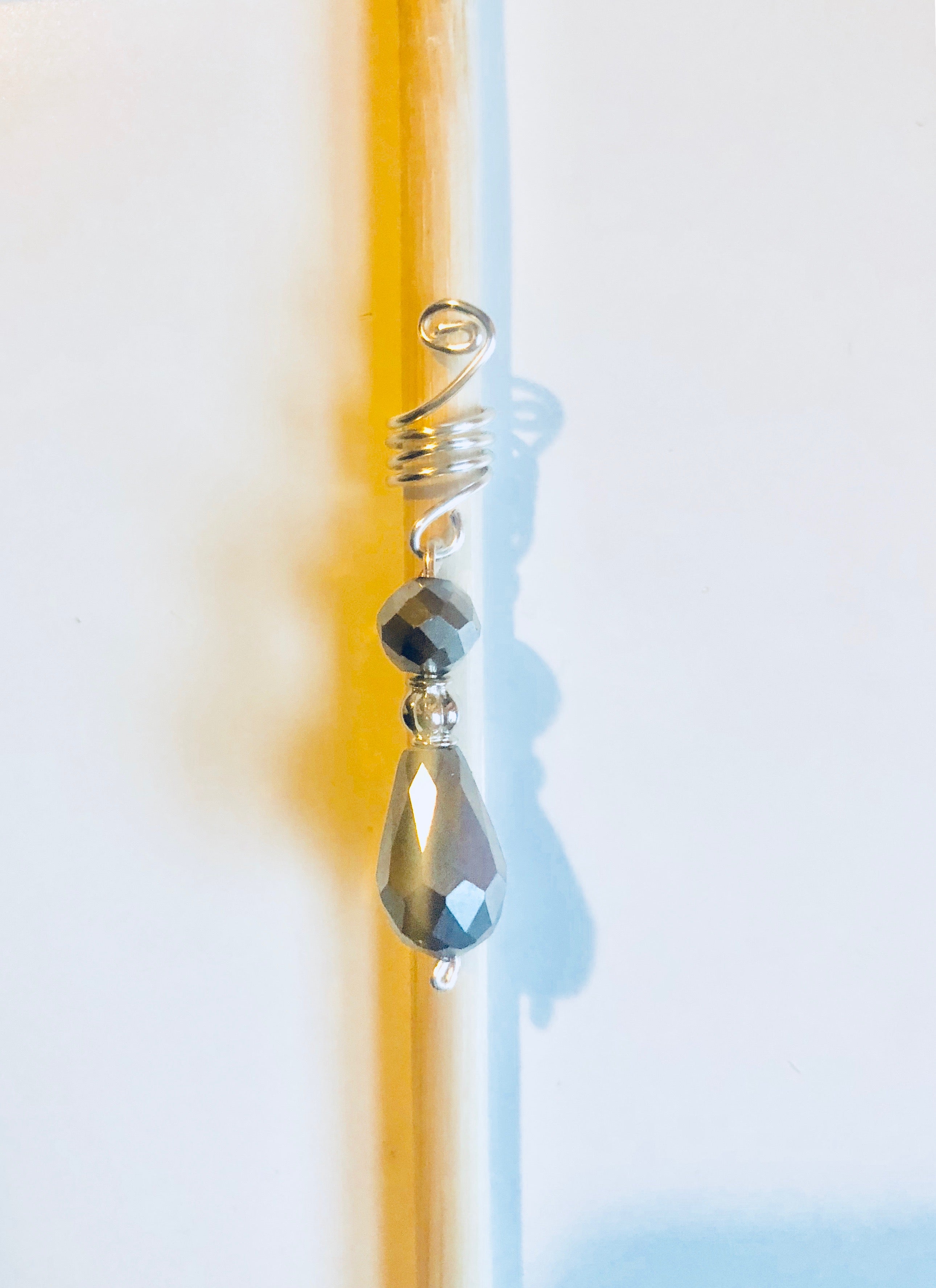 Loc Accessory Silver Silver on Silver Loc Jewelry Set | Silver Loc Beads – Crown Accents