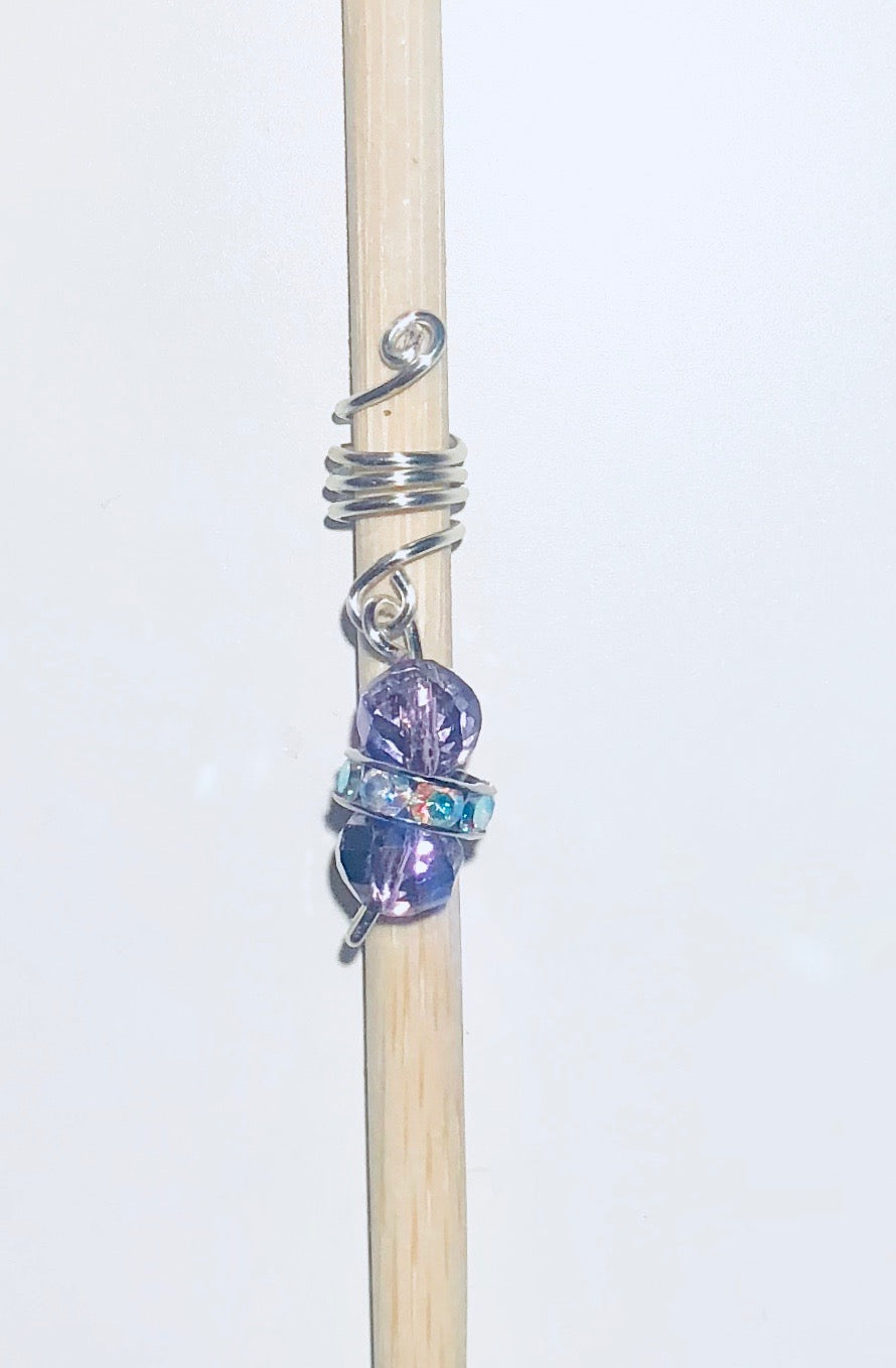 Purple and Silver Loc Jewelry Set