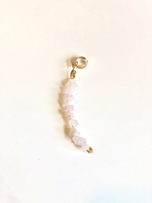 Rose Quartz Loc Jewelry, Pink, white crystal