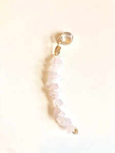 Rose Quartz Loc Jewelry, Pink, white crystal