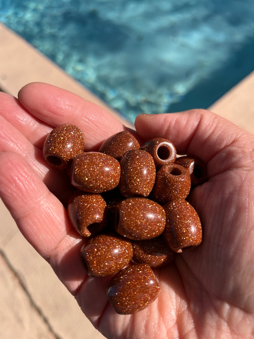Large Gold Sandstones Loc Bead