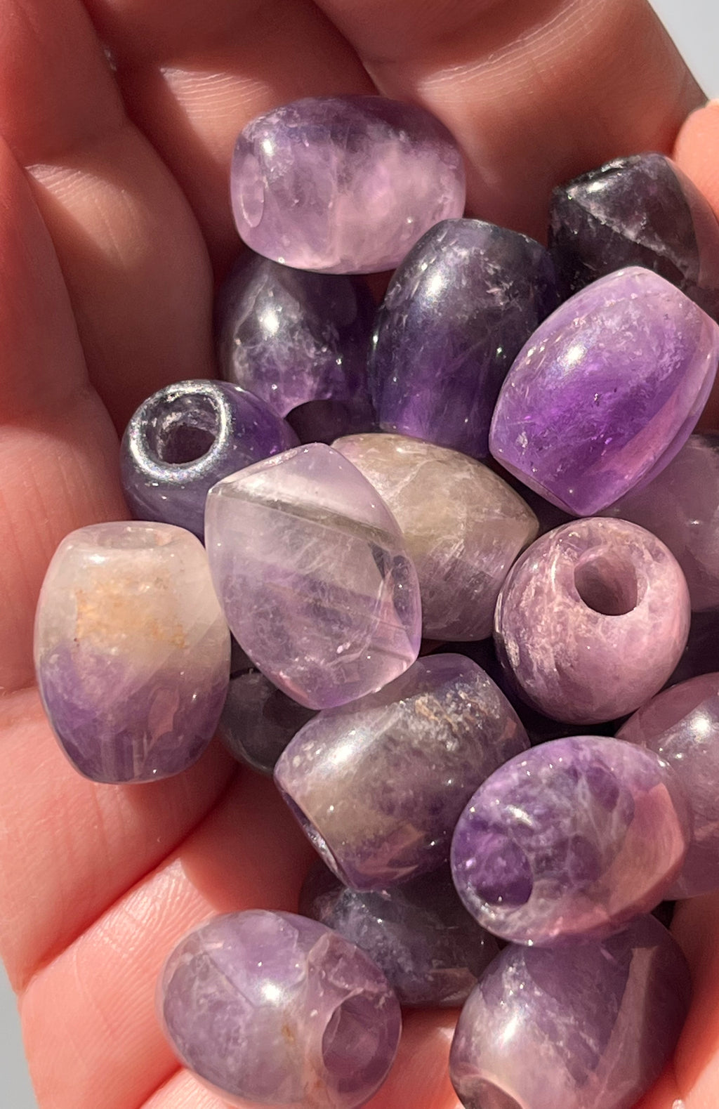 Medium-Sized Amethyst Loc Bead, Purple, Crystal Bead