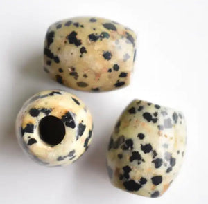 Large Dalmatian Stone Loc Bead