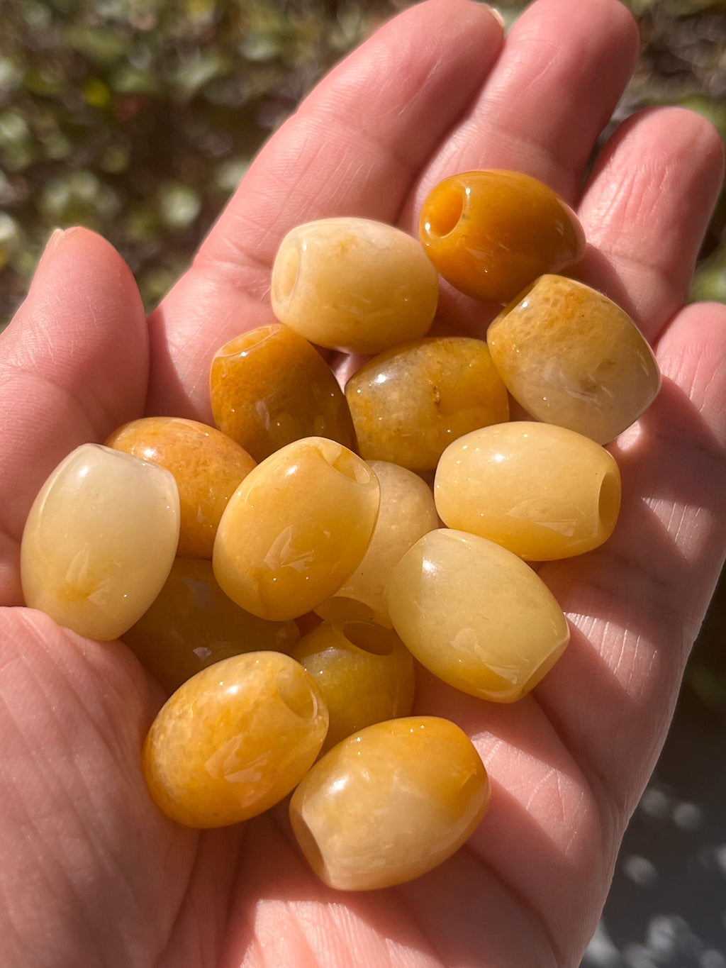 Large Yellow Jade Loc Bead