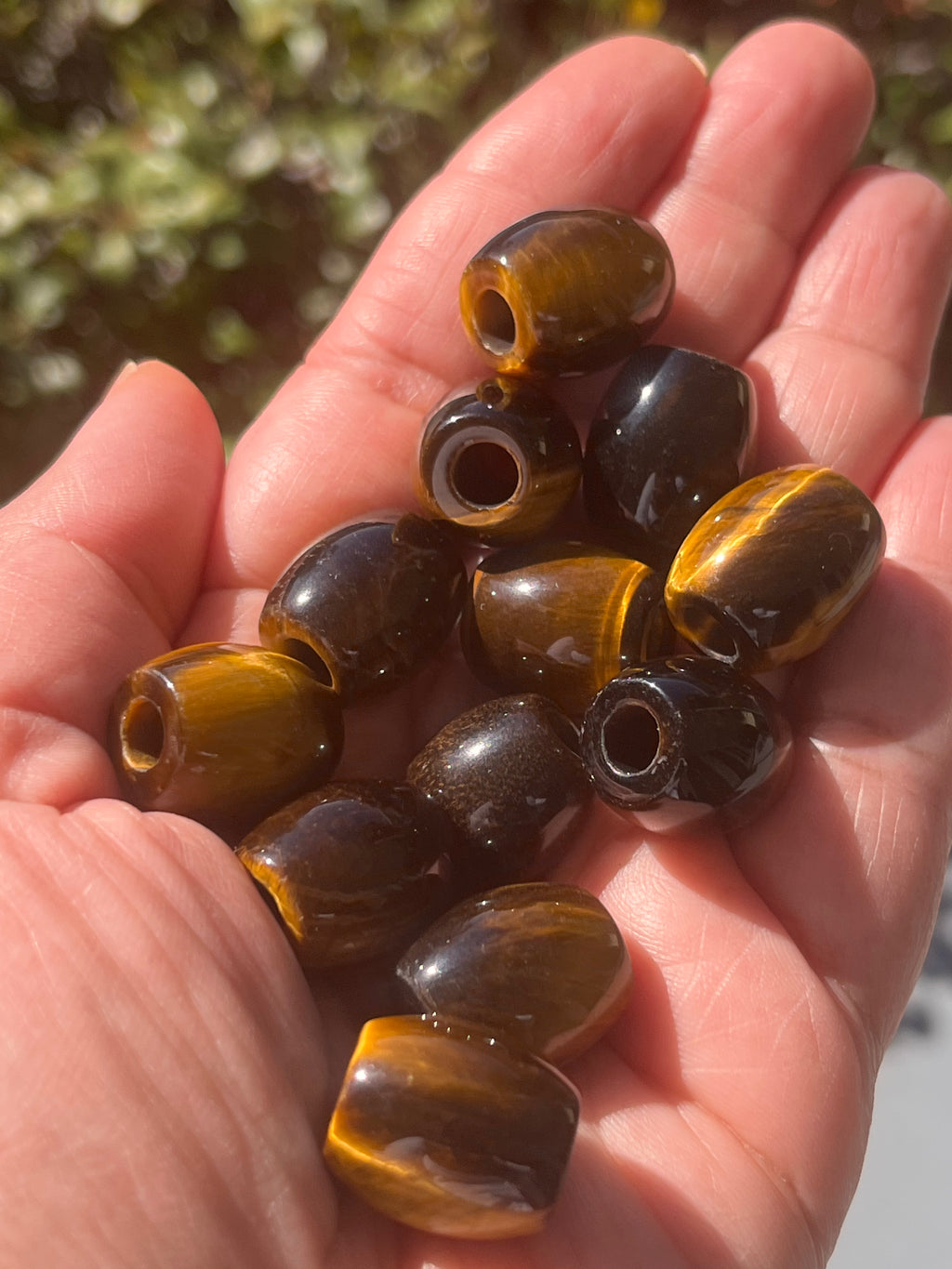 Large Tiger Eye Loc Bead, Natural Gemstone Bead