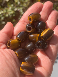 Large Tiger Eye Loc Bead, Natural Gemstone Bead