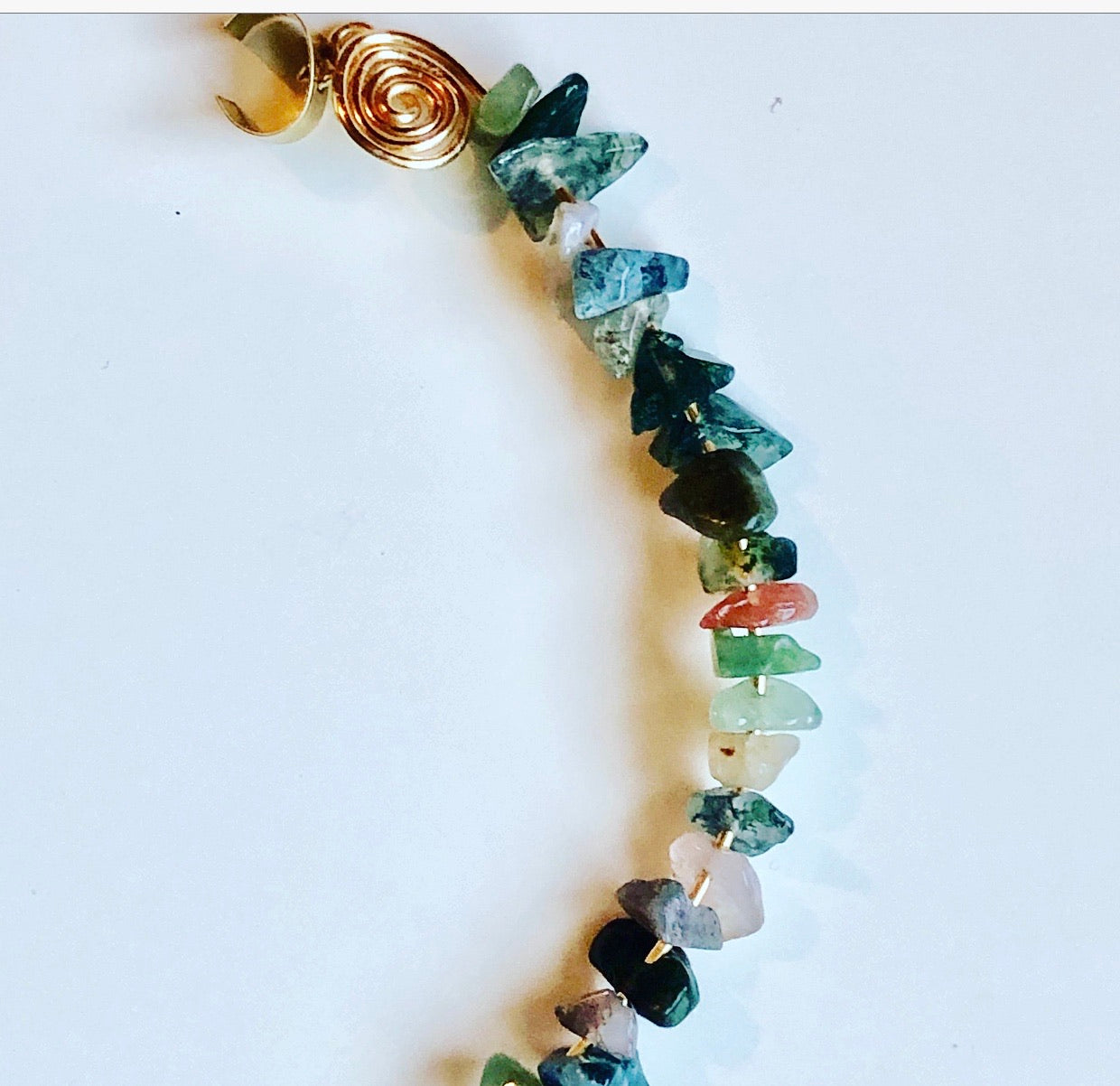 Jade and Agate - Crystal Loc Cuff