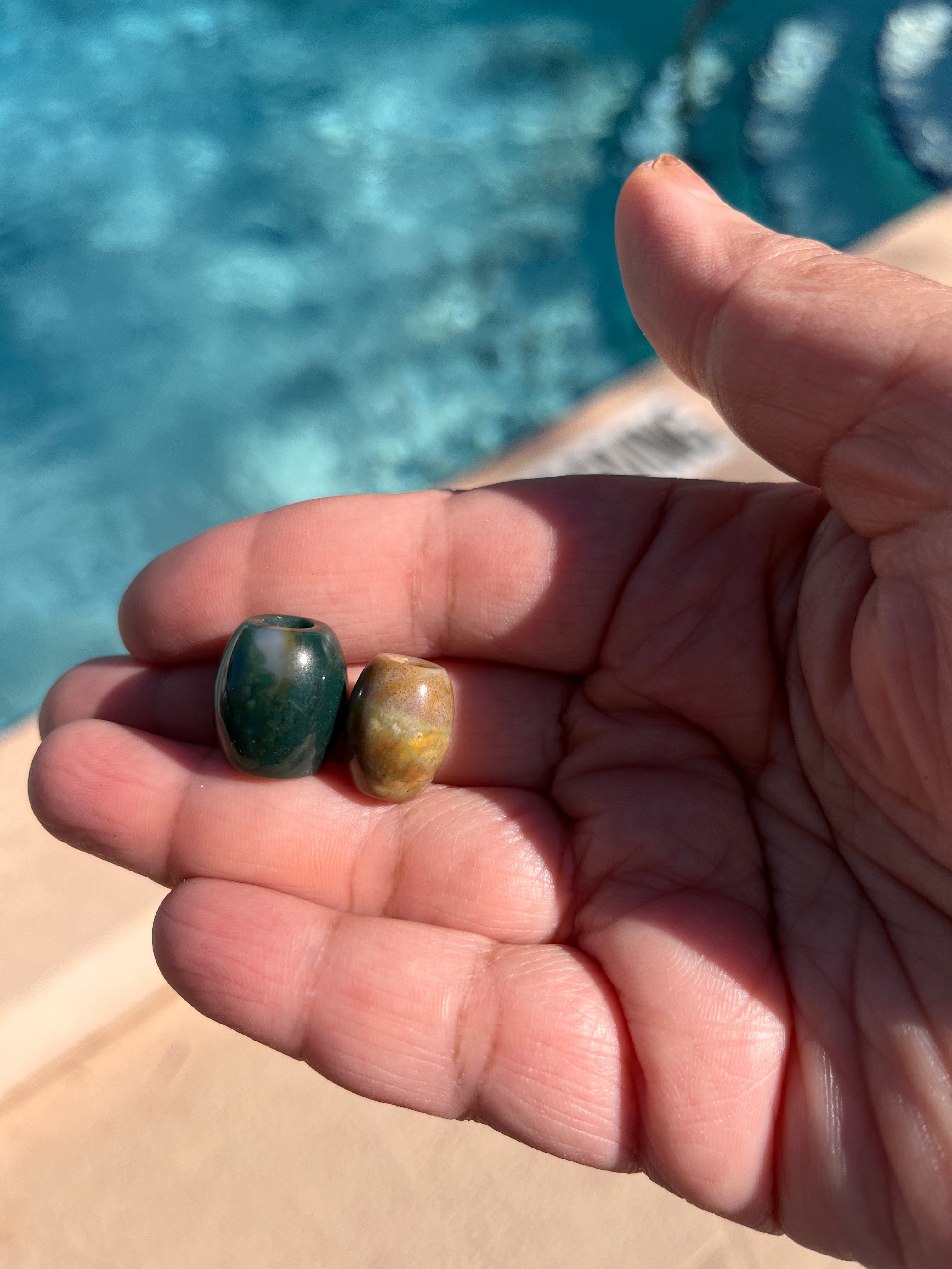Medium-Sized , Mix Agate Loc Bead, Gemstone  Bead